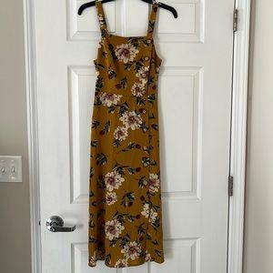 Mustard yellow floral dress